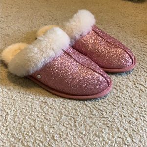 Pink UGG Sparkle Genuine Sheepskin lined slippers